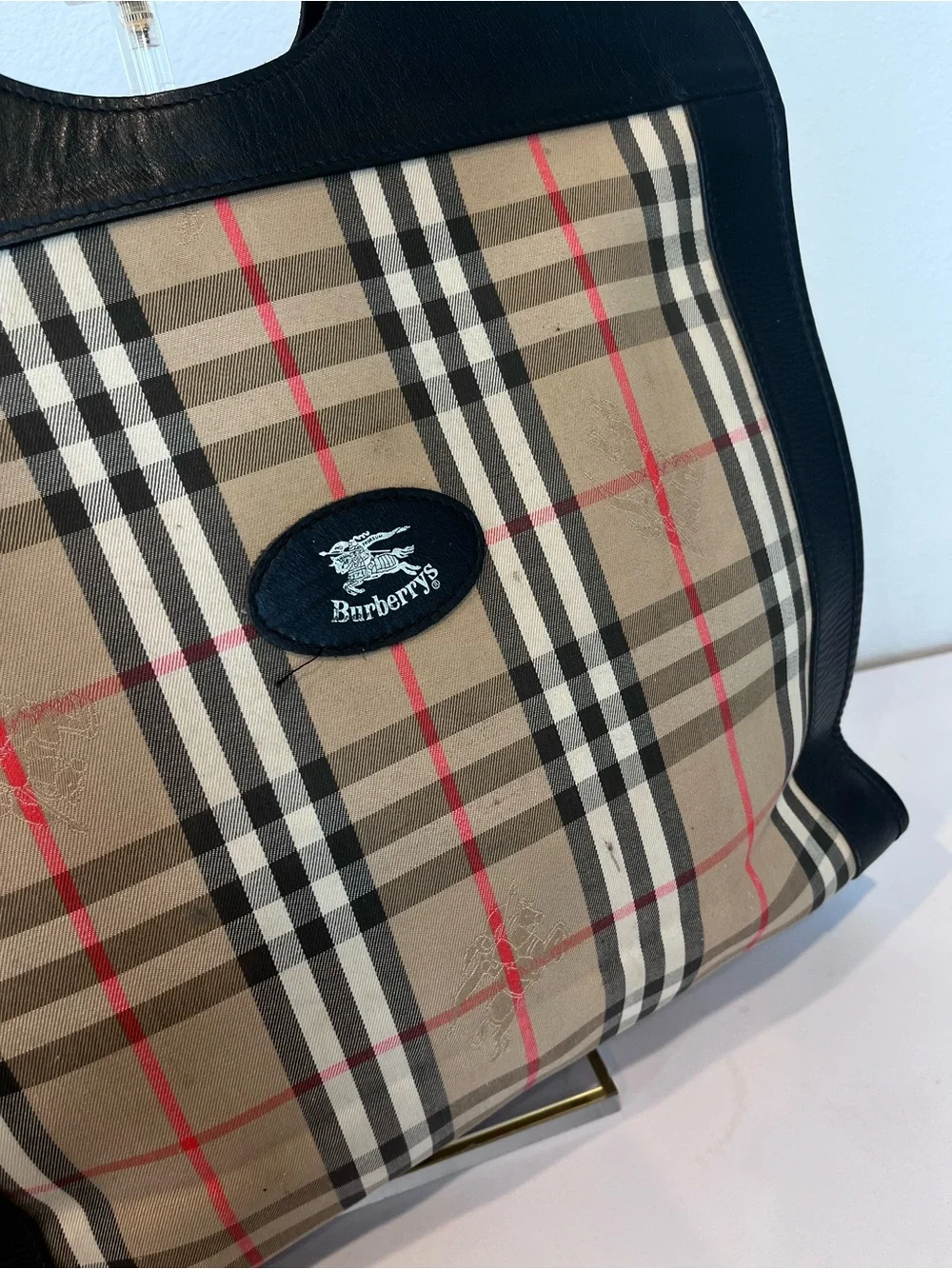 BURBERRY VINTAGE UNISEX TOP HANDLE CHECK BAG